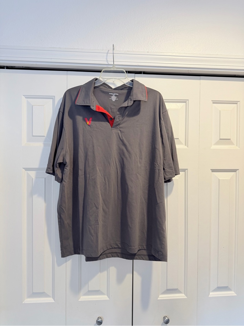 Verizon Employee Retail Work Polo Shirt Grey Red Accents Men's Size XL #0153